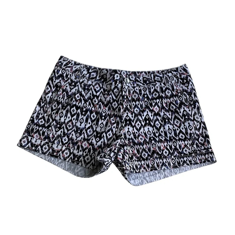 Lole Womens Casey Shorts Ikat Stretch Multicolor Chino Boho Concert Artsy Sz 8
